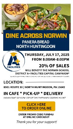Dine Across Norwin: Panera